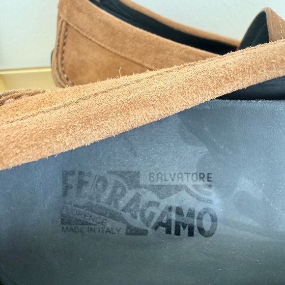 Salvatore Ferragamo Brown Suede Slip-Ons